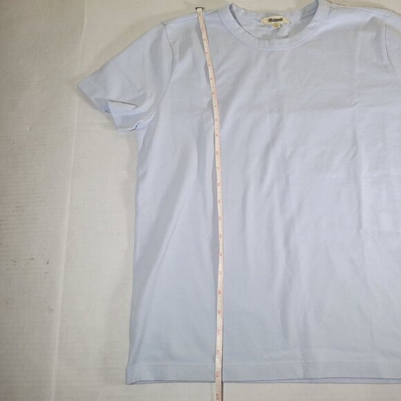 Madewell Blue Cotton Perfect Crewneck Casual Everyday Comfortable Tee Size XS - Picture 9 of 11